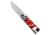 A.G.A. Campolin Dragonfly Gravity Folding Knife, 3.00in, 440C, Clip Point Blade, Steel, Camo/Red Handle, Camo/Red/Gray, 6.875 inch, BHQ-202259