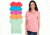 Agiato Womens Short Sleeve Cotton V Neck T Shirt, 6pk Large, Hemlock, Radiant Orchid, Scuba Blue, Strawberry Ice, Tangerine, Tomato 6Pk.AG.TVCT.W.A.VrCo.000L
