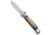 AKC Shot Puller 8 Italian Automatic Folding Knife, 3.125in, Stainless Steel, Dagger Blade, Horn, Brown Handle, Brazilian, Brown/Steel, 7.875 inch, BHQ-68903