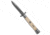 AKC Swinguard 9 Italian Stiletto Automatic Folding Knife, 4.00in, Stainless Steel, Bayonet Blade, Acrylic, White Handle, Sim Ivory, White/Black, 8.95 inch, BHQ-180887