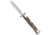 AKC Swinguard 9 Italian Stiletto Automatic Folding Knife, 4.00in, Stainless Steel, Dagger Blade, Stag, Brown Handle, Stag Horn, Brown/Steel, 9.00 inch, BHQ-50885