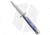 AKC Swinguard 9 Italian Stiletto Automatic Folding Knife, 4.00in, Stainless Steel, Bayonet Blade, Acrylic, Blue Handle, Pearlex, Blue/Steel, 9.00 inch, BHQ-50884