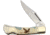 Alaska Scrimshaw Connection Eagle Lockback Folding Knife, 2.75 mirror finish stainless clip point blade, Natural smooth bone handle, EWU