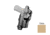 Alien Gear Holsters Rapid Force Duty Holster Light Bearing Level II Shell, Glock 19, Left, Matte, w/o QDS, Tan, 00193858208497