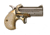 American Derringer M-1-Texas-Commemorative Pistol, .45 Colt, 3in barrel, brass frame, stag horn grip, 2-barrel, blade front, 2 round magazine, AD-M-1 TC-.45C-3-1-FRRMPG