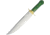 American Hunter Bowie Fixed Blade Knife, 16in Overall, 10.75in Satin SS Clip Point Blade, Green Pakkawood Handle, Brass Guard And Pommel, Brown Leather Belt Sheath, Green, AH012 / 1015