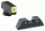 Ameriglo CAP LE Tritium Sight Set Glock 42/43 Green Front With Luminescent Green Square Outline Green Rear Horizontal Line