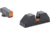 AmeriGlo Glock Gen 5 Cap Tritium Pistol Sight Sets, Green Tritium Lamp Orange Square Outline FRONT, Orange Line non Tritium REAR, GL-5616