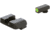 AmeriGlo Glock Protector Tritium Pistol Sight Sets, Green tritium lamp LumiGreen Outline FRONT, Black serrated REAR, GL-703