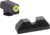 AmeriGlo Green Tritium Lamp, LimeLumi Outline FRONT, Black Serrated U notch REAR, Gen 5, 17,19,19x,26,34,45, GL-5354