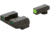 AmeriGlo Spartan 3 Dot Night Sights for Glock 17/19/22/23/24/26/27/33/34/35/37/38/39 w/Green Tritium LumiGreen Outline Front/ Green Tritium Black Outline Rear, GL-546