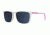 Anarchy Riccochet Single Vision Prescription Sunglasses, Shiny White w/ Clear on Neon Pink Temples Frame, 10223775.QTMSV