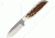 Anza 6.5 Inch Fixed Blade Knife, Elk, Brown Leather Belt Sheath AZWK6FE