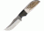 Anza 7.75 Inch Fixed Blade Knife, Elk And Micarta, Brown Leather Belt Sheath, 3.75 Inch Blade AZMC3E