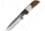 Anza 8.5 Inch Fixed Blade Knife, Elk And Micarta, Brown Leather Belt Sheath AZMC7E