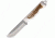 Anza 8.875 Inch Boddington Knife, Full Elk, Black Leather Belt Sheath AZBODFE