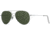 AO General Sunglasses, Silver, Calobar Green SkyMaster Glass Lenses, 58-14-145 B52.5, GEN258STSMGNG