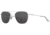 AO Original Pilot Sunglasses, Silver Frame, 55 mm Gray SkyMaster Glass Lenses, Standard Temple, Polarized, 738921549963