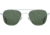 AO Original Pilot 4 Sunglasses, Matte Silver Frame, Green Glass Lens, 55-20-145, OP-455STSMGNG
