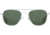 AO Original Pilot 4 Sunglasses, Matte Silver Frame, Green Glass Polarized Lens, Standard Temple w/ Smoke Temple Tip, 52-20-140, OP-452STSMGNG-P