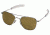 AO Original Pilot Sunglasses, Matte Chrome, Wire Spatula, Brown Glass Lenses, 52mm, Polarized MC-CBPG-WS-52