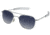 AO Original Pilot Sunglasses, Bayonet, Matte Chrome Frame, Polycarbonate Gradient Blue Lens, 57mm, 30209