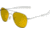 AO Original Pilot Sunglasses, Bayonet, Matte Chrome Frame, Yellow Lens, 52mm, 30224