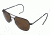AO Original Pilot Sunglasses, Black, Comfort Cable, Brown Glass Lens, 57mm, Polarized B-CBPG-CC-57