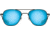 AO Original Pilot Sunglasses, Black Frame, 57 mm SunFlash Blue Mirror SkyMaster Glass Lenses, Bayonet Temple,738921564843