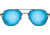 AO Original Pilot Sunglasses, Black Frame, 55 mm SunFlash Blue Mirror SkyMaster Glass Lenses, Bayonet Temple, Polarized, 738921564805