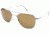 AO Original Pilot Sunglasses, Matte Chrome, Wire Spatula, HC Amber Poly Lens, 57mm, Polarized MC-PHCAP-WS-57