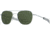 AO Original Pilot Sunglasses, Matte Silver Frame, 52 mm Calobar Green AOLite Nylon Lenses, Bayonet Temple, Polarized, 738921550136
