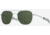 AO Original Pilot Sunglasses, Silver Frame, Calobar Green AOLite Nylon Lenses, Bayonet Temple, 55-20-140, OP-255BTCLGNN