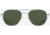 AO Original Pilot Sunglasses, Silver Frame, Calobar Green AOLite Nylon Lenses, Bayonet Temple, 55-20-140, OP-255BTCLGNN