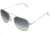 AO Original Pilot Sunglasses, Wire Spatula, Silver Frame, Polycarbonate Gradient Grey Lens, 57mm, 30262