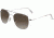 AO Original Pilot Sunglasses, Wire Spatula, Silver Frame, Polycarbonate Gradient Brown Lens, 55mm, 32349