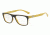 Armani EA3097 Single Vision Prescription Eyeglasses 5555-55 - Top Brown On Yellow Frame
