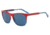 Armani EA4099 Bifocal Prescription Sunglasses EA4099-557380-56 - Lens Diameter 56 mm, Frame Color Red/tr Striped Blue