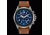 Armourlite Officer Series Chronograph Watch With Blue Dial and Brown Leather Strap, Blue/Silver/Brown AL834