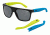 Arnette Squaresville Bifocal Prescription Sunglasses, Gloss Black/Yellow/Blue Frame, Grey Lens-AN4184-06BI