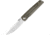 Artisan Cutlery Sirius Folding Knife by Ray Laconico, 4.5in Closed, 3.5in, S35VN, Satin Drop Point Blade, Green Canvas Micarta Handle, 1849P-ODG