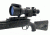 ATN Aries 410 Night Vision 5x Rifle Scope, Black w/ Red on Green Reticle NVWSM41010