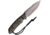 Attleboro Knives The Attleboro Fixed Blade Knife, 9.75in Overall, 4.5in, S35VN, Stonewash Partially Serrated Drop Point Blade, Black Canvas Micarta Handle, Boltaron Sheath, AK-10114