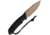 Attleboro Knives The Attleboro Fixed Blade Knife, 9.75in Overall, 4.5in, S35VN, Coyote Brown Cerakote Partially Serrated Drop Point Blade, Black Canvas Micarta Handle, Boltaron Sheath, AK-10112