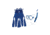 Body Glove Enlighten II Mask/Snorkel/Fin Snorkeling Set - Blue/White 6EDE5EEE, S/M, Blue/White, 16029SET-BLUWHT-S/M