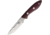 Bark River Adventurer II Elmax Fixed Blade Knife, 7.75in Overall, 3.5in Satin Elmax Steel Blade, Burgundy Canvas Micarta Handle, Brown Leather Belt Sheath, 05-143MBU