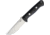 Bark River Bravo 1 Fixed Blade Knife, 9in Overall, 4.25in Satin Cpm-154 SS Drop Point, Black Canvas Micarta Handle, Thumb Ramp, Brown Leather Belt Sheath, 07-171MBC