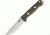 Bark River Bravo 1 Fixed Blade Knife,S35VN Stainless Blade,Green Canvas Micarta Handle BA07131MGC