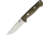 Bark River Bravo 1 LT Field Knife Green Fixed Blade Knife, 4.25in, Carbon Steel, Standard Edge, Green, Canvas Micarta Handle BA07127MGC