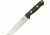Bark River Bravo 15 Fixed Blade Knife, Steel Blade, Green Canvas Micarta Handle BA113MGC